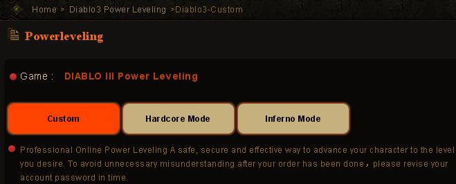 Two Power Leveling Service Added: Diablo 3 Hardcore Mode Power Leveling & Inferno Mode Clear