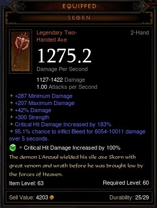 The Skills And Guide For Barbarian Two- handed Axe - Skorn