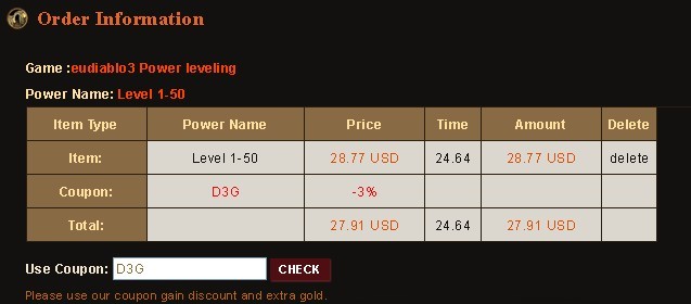 Safe EU Diablo 3 power leveling with 3% discount 