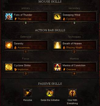 The Analysis of Diablo 3 Monk Skill Builds