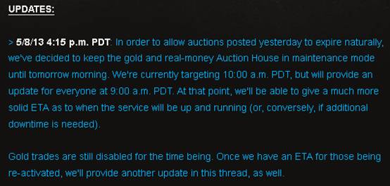 What do you think of the Diablo 3 Auction House Maintenance after Patch 1.0.8?