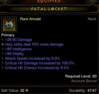 diablo 3 ros amulet with holy damage