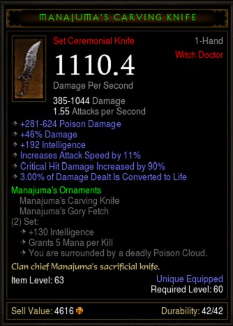 Tips for Witch Doctor choose appropriate weapon in the Diablo III Auction House