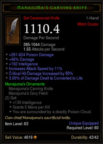 Tips for Witch Doctor choose appropriate weapon in the Diablo III Auction House