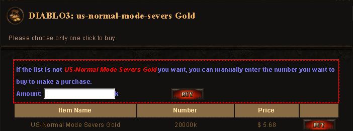 New System to Buy Diablo 3 Gold with Manual Amount