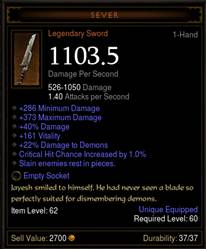 The New Experience of Sever in Diablo III